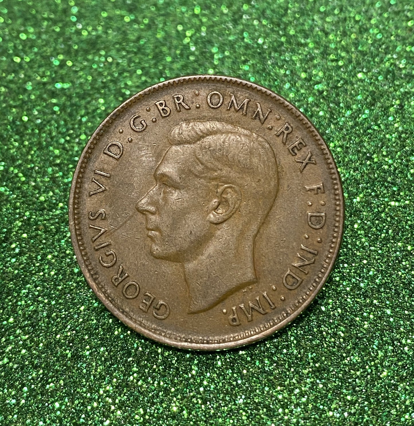 Australian 1 Cent LARGE PENNY COIN 1948 KING GEORGE VI  VG/F CONDITION