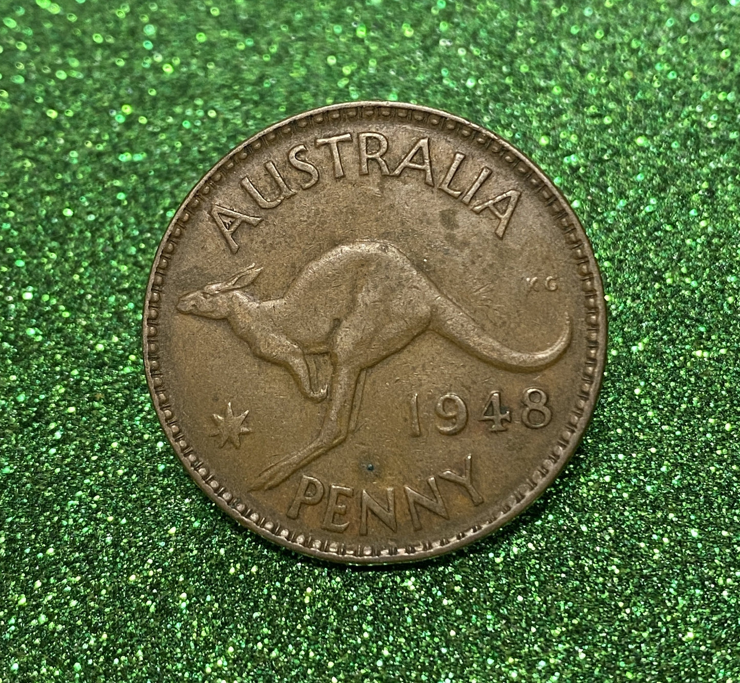 Australian 1 Cent LARGE PENNY COIN 1948 KING GEORGE VI  VG/F CONDITION