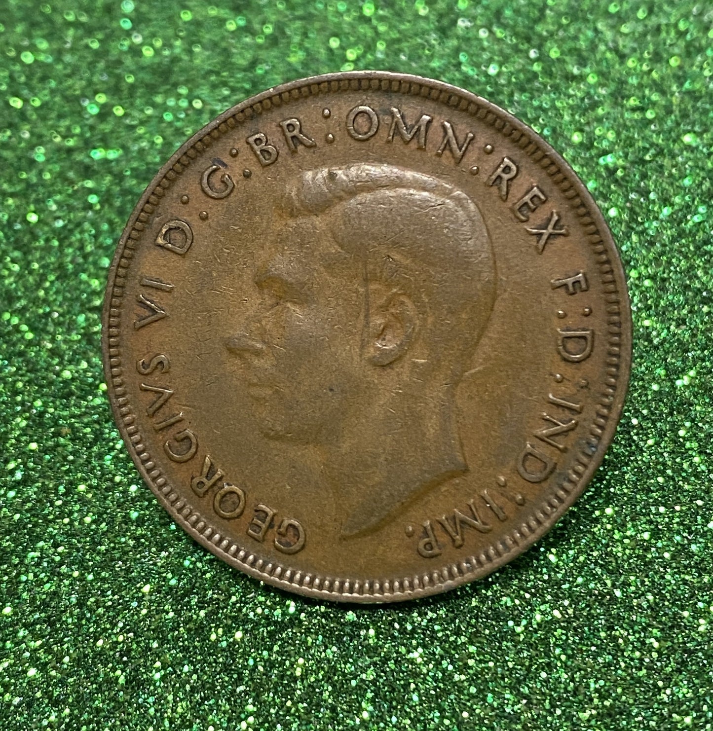 Australian 1 Cent LARGE PENNY COIN 1948 KING GEORGE VI  VG/F CONDITION