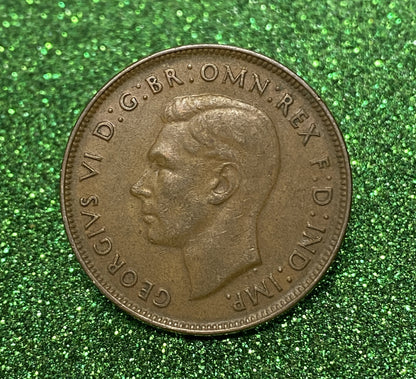 Australian 1 Cent LARGE PENNY COIN 1948 KING GEORGE VI  VG/F CONDITION