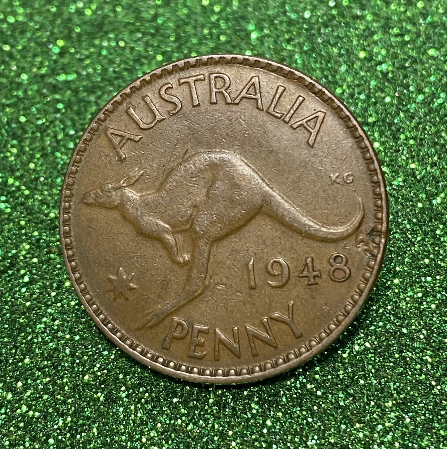 Australian 1 Cent LARGE PENNY COIN 1948 KING GEORGE VI  VG/F CONDITION