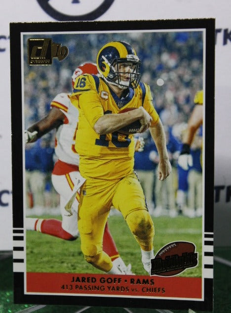 2019 PANINI DONRUSS JARED GOFF # H-5 HIGHLIGHTS NFL LOS ANGELES RAMS  GRIDIRON  CARD