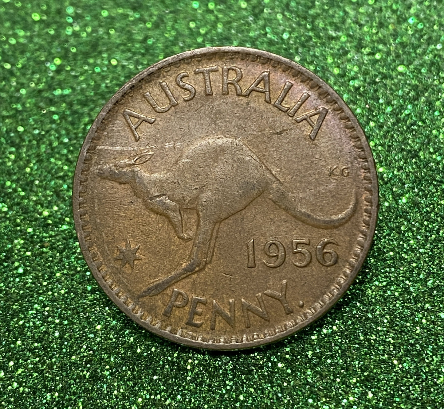 Australian 1 Cent LARGE PENNY COIN 1956 Queen Elizabeth VG/F CONDITION