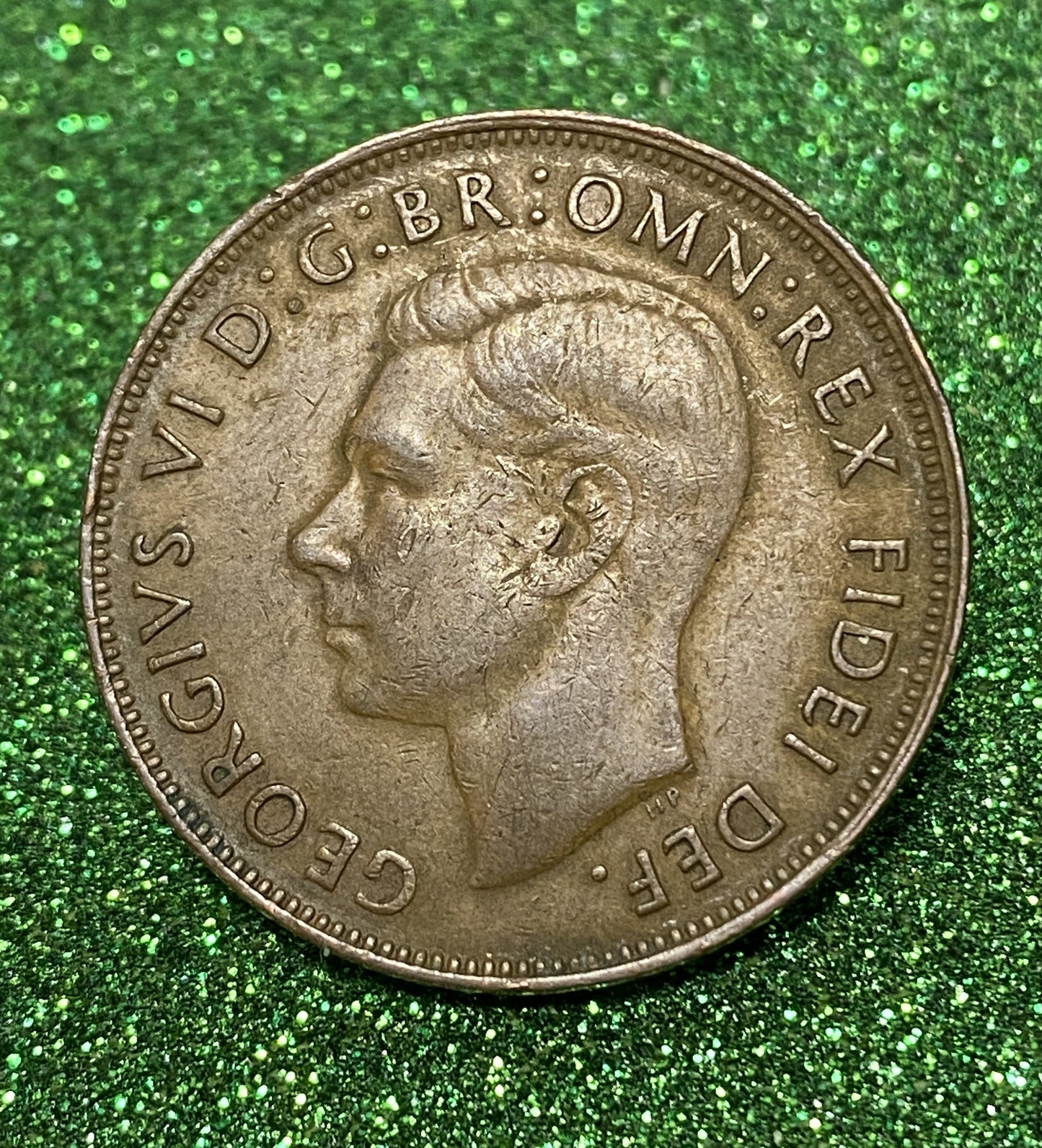 Australian 1 Cent LARGE PENNY COIN 1952  KING GEORGE VI  VG/F CONDITION