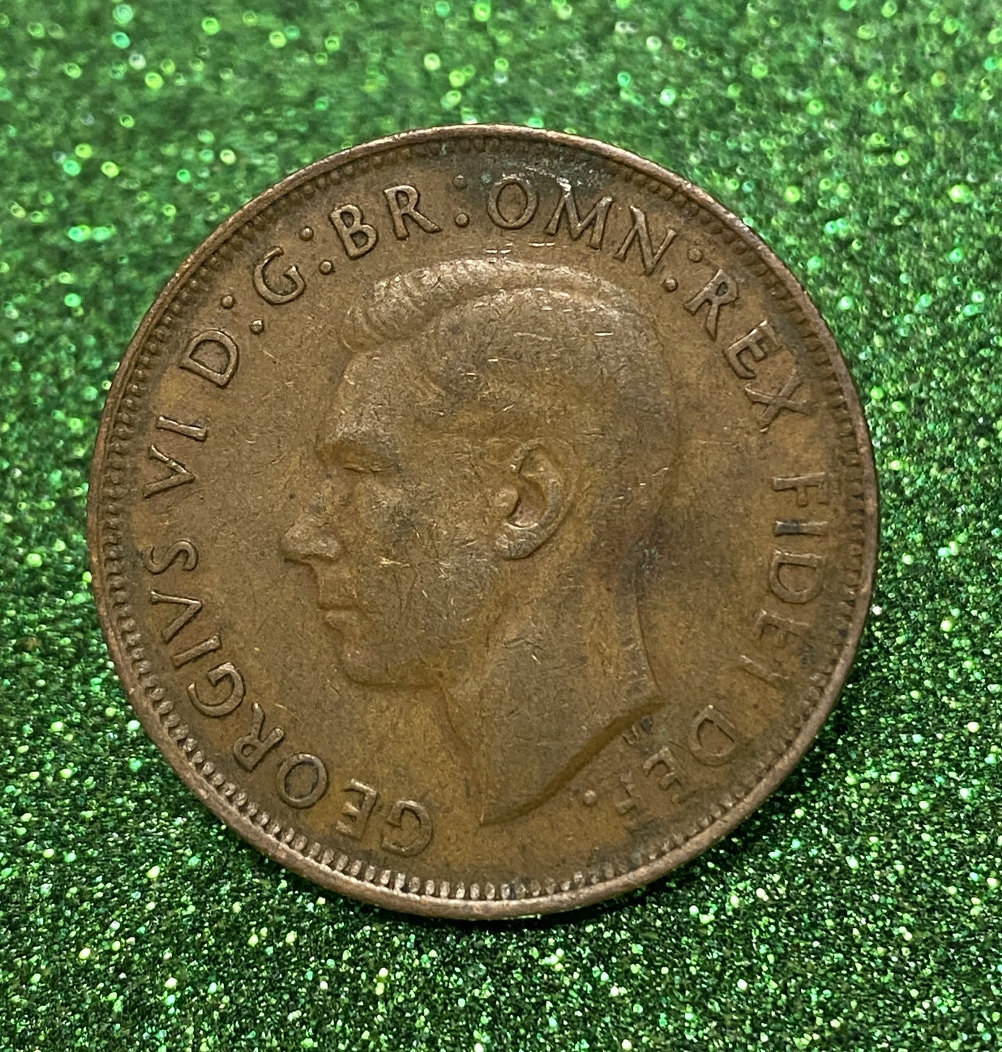 Australian 1 Cent LARGE PENNY COIN 1951  KING GEORGE VI  VG/F CONDITION