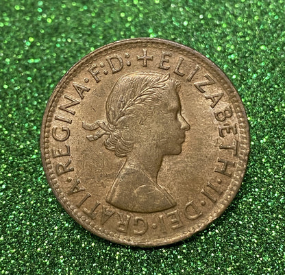 Australian 1 Cent LARGE PENNY COIN 1962 Queen Elizabeth VG/F CONDITION
