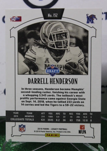 2019 PANINI LEGACY DARRELL HENDERSON # 152 ROOKIE NFL LOS ANGELES RAMS  GRIDIRON  CARD