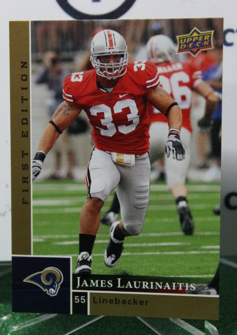 2009 UPPER DECK JAMES LAURINAITIS # 166 GOLD NFL LOS ANGELES RAMS GRIDIRON  CARD