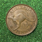 Australian 1 Cent LARGE PENNY COIN 1963 Queen Elizabeth VG/F CONDITION