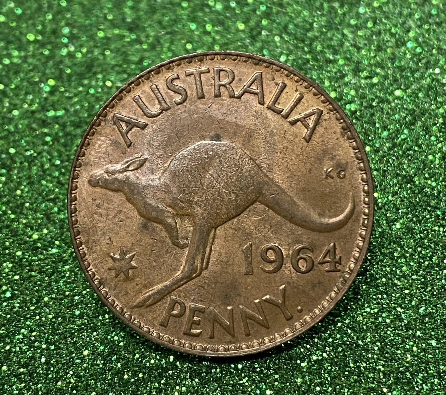 Australian 1 Cent LARGE PENNY COIN 1964 Queen Elizabeth VG/F CONDITION