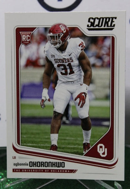 2018 PANINI SCORE OGBONNIA OKORONKWO  # 347 DRAFT ROOKIE NFL LOS ANGELES RAMS  GRIDIRON  CARD