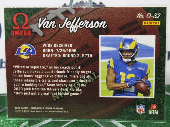 2020 PANINI CHRONICLES OMEGA VAN JEFFERSON  # O-32 ROOKIE  NFL LOS ANGELES RAMS  GRIDIRON  CARD