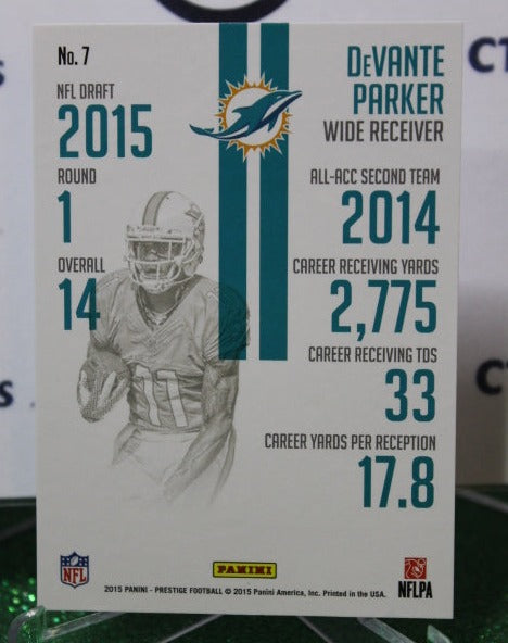 2015 PANINI PRESTIGE DeVANTE PARKER # 7 DRAFT ROOKIE NFL MIAMI DOLPHINS GRIDIRON  CARD