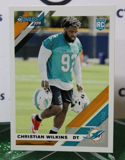 2019 PANINI DONRUSS CHRISTIAN WILKINS # 255 ROOKIE  NFL MIAMI DOLPHINS GRIDIRON  CARD