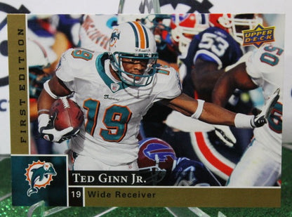 2009 UPPER DECK TED GINN JR. # 80 GOLD  NFL MIAMI DOLPHINS GRIDIRON  CARD