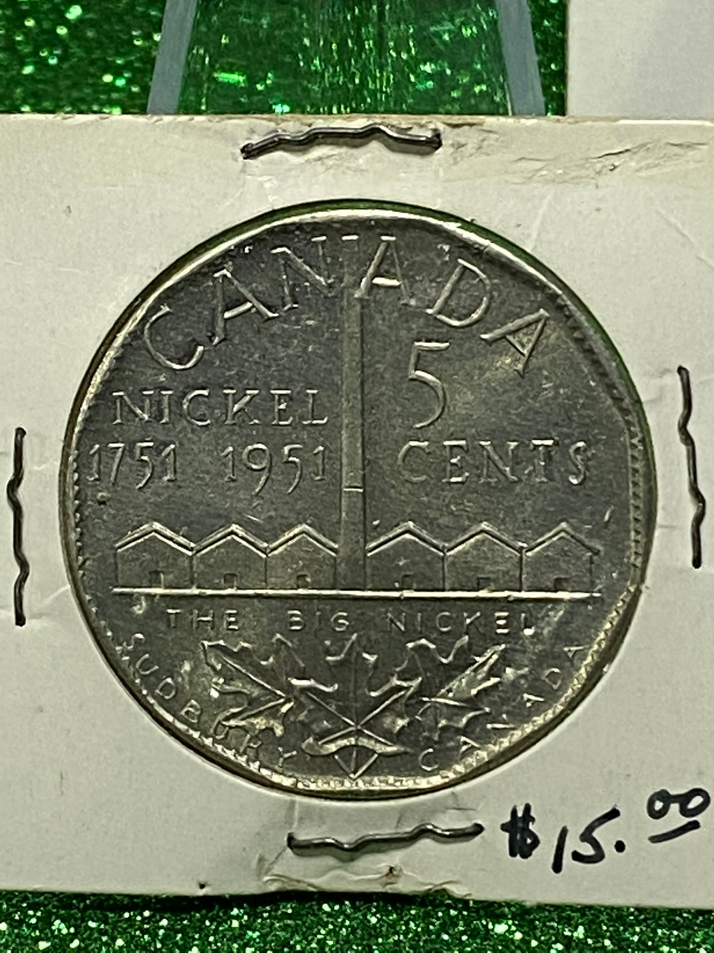CANADIAN 1951 COMMEMORATIVE NICKEL 5 CENTS TOKEN COIN GEORGE VI (VF+/UNC)