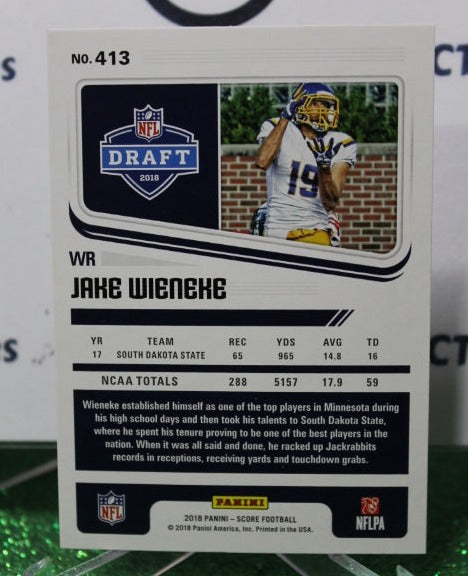 2018 PANINI SCORE JAKE WIENEKE # 413 DRAFT ROOKIE NFL MINNESOTA VIKINGS GRIDIRON  CARD