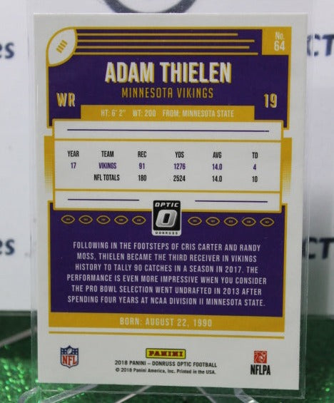 2018 PANINI DONRUSS OPTIC ADAM THIELEN # 64 NFL MINNESOTA VIKINGS GRIDIRON  CARD