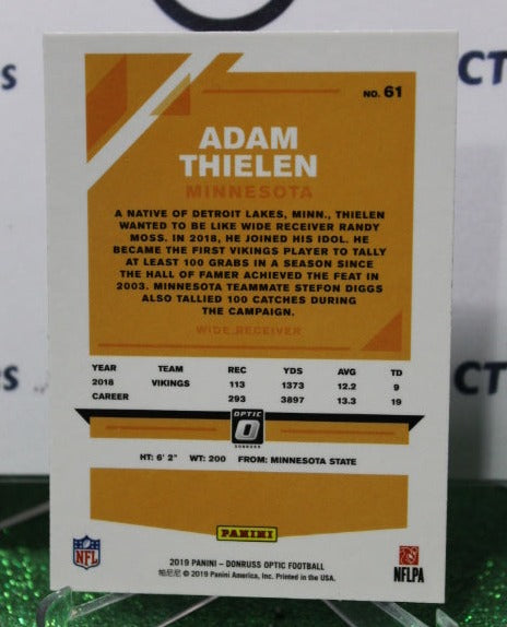 2019 PANINI DONRUSS OPTIC ADAM THIELEN # 61 NFL MINNESOTA VIKINGS GRIDIRON  CARD