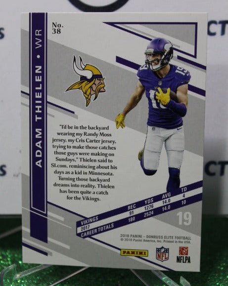 2018 PANINI DONRUSS ELITE ADAM THIELEN # 38 NFL MINNESOTA VIKINGS GRIDIRON  CARD