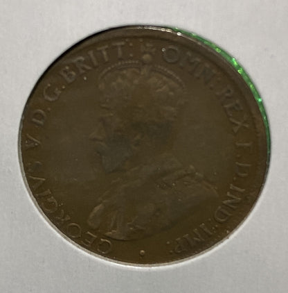 Australian HALF PENNY COIN 1919 KING GEORGE V ( G/VG ) CONDITION