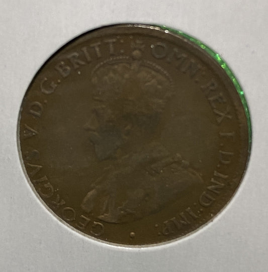 Australian HALF PENNY COIN 1919 KING GEORGE V ( G/VG ) CONDITION
