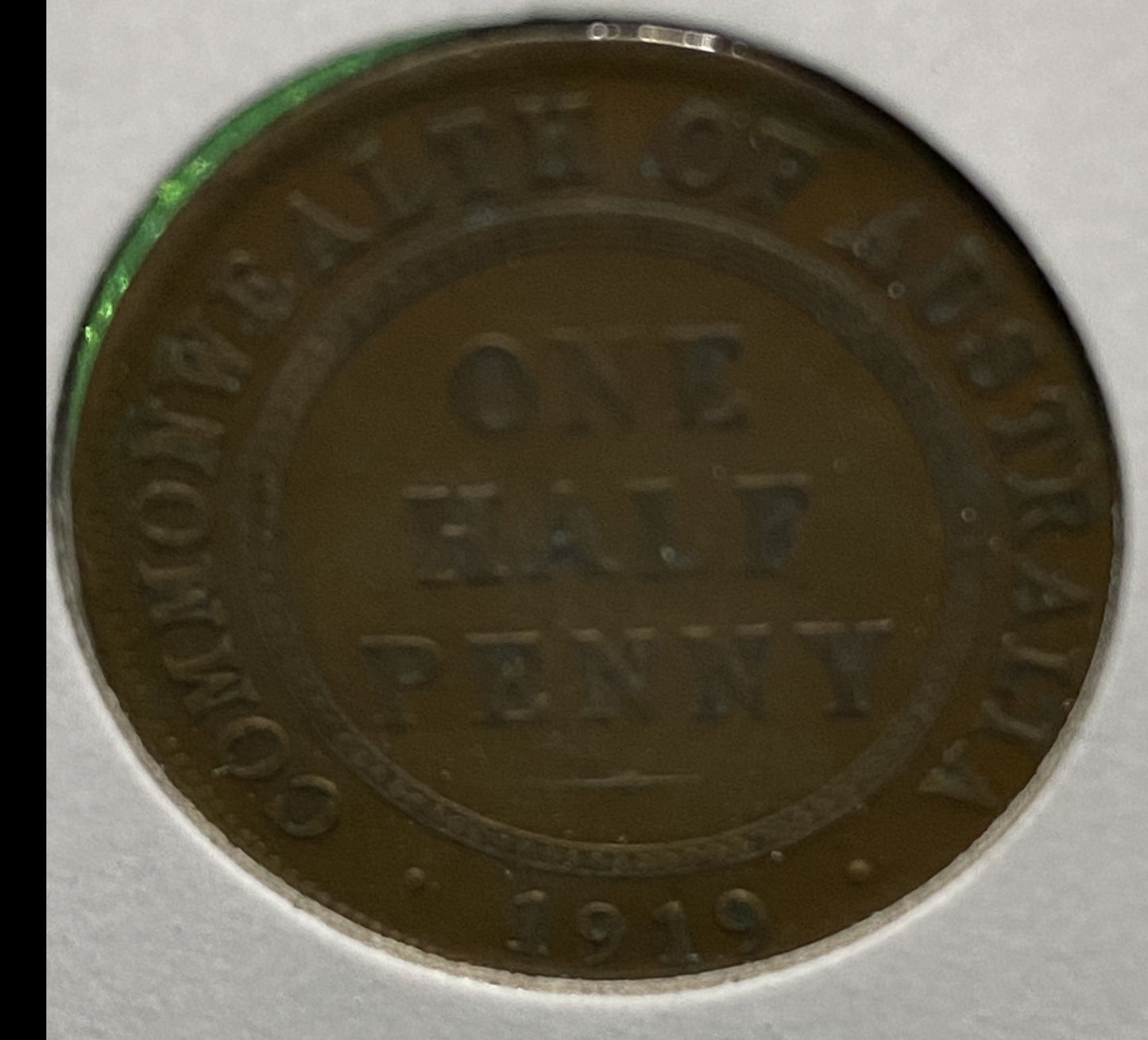 Australian HALF PENNY COIN 1919 KING GEORGE V ( G/VG ) CONDITION
