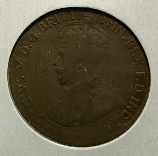 Australian HALF PENNY COIN 1921 KING GEORGE V ( G/VG ) CONDITION