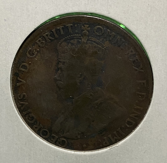 Australian HALF PENNY COIN 1922 KING GEORGE V ( G/VG ) CONDITION