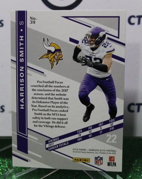 2018 PANINI DONRUSS ELITE HARRISON SMITH # 39 NFL MINNESOTA VIKINGS GRIDIRON  CARD