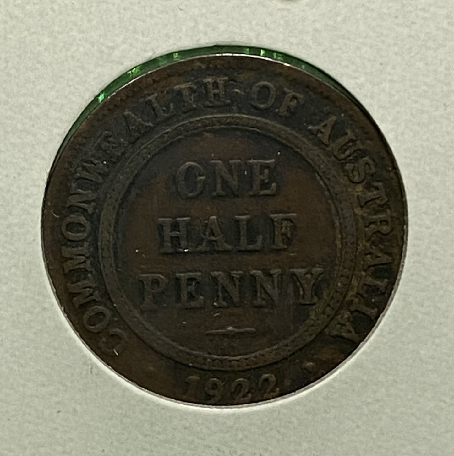 Australian HALF PENNY COIN 1922 KING GEORGE V ( G/VG ) CONDITION