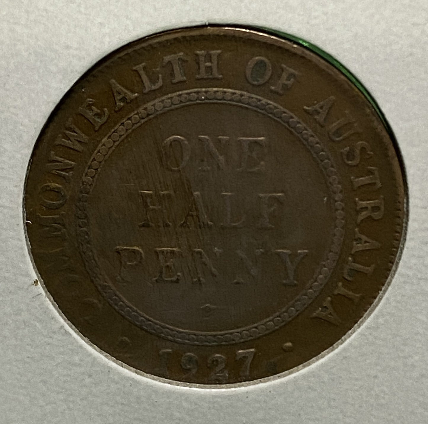 Australian HALF PENNY COIN 1927 KING GEORGE V ( F/VF ) CONDITION