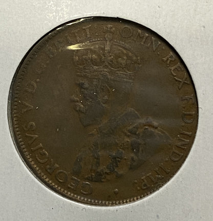 Australian HALF PENNY COIN 1927 KING GEORGE V ( F/VF ) CONDITION