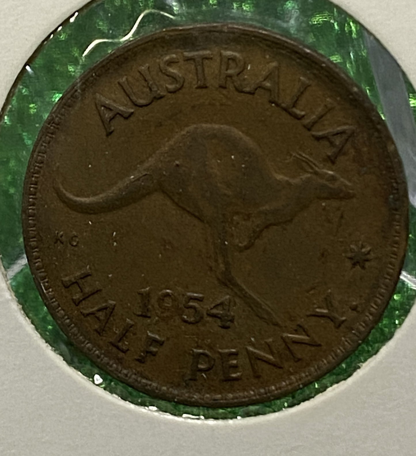 Australian HALF PENNY COIN 1954 Queen Elizabeth VG/F CONDITION