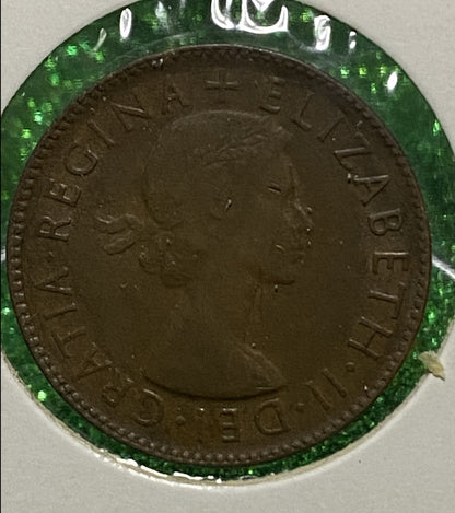 Australian HALF PENNY COIN 1955 Queen Elizabeth VG/F CONDITION
