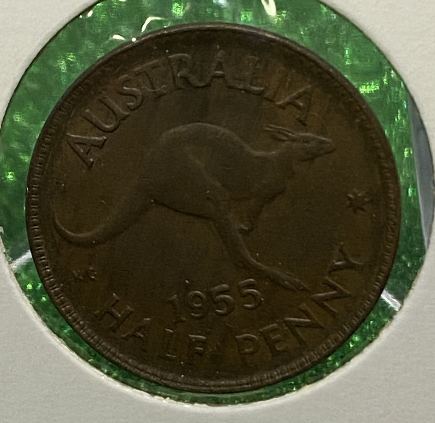 Australian HALF PENNY COIN 1955 Queen Elizabeth VG/F CONDITION