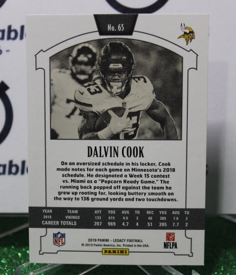 2019 PANINI LEGACY DALVIN COOK # 65 NFL MINNESOTA VIKINGS GRIDIRON  CARD