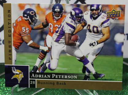 2009 UPPER DECK ADRIAN PETERSON # 83 GOLD NFL MINNESOTA VIKINGS GRIDIRON  CARD