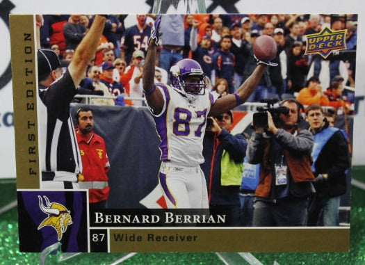 2009 UPPER DECK BERNARD BERRIAN # 84 GOLD NFL MINNESOTA VIKINGS GRIDIRON  CARD