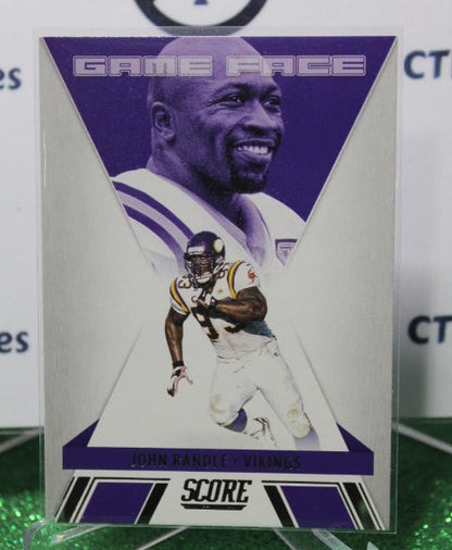 2021 PANINI SCORE JOHN RANDLE # GF10 GAME FACE NFL MINNESOTA VIKINGS GRIDIRON  CARD