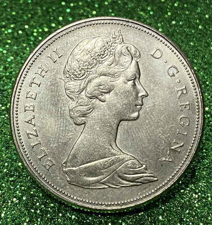 CANADIAN $1 DOLLAR COIN  MANITOBA QUEEN ELIZABETH II 1870-1970 (VF+/AU)