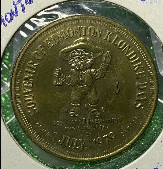 CANADIAN DOLLAR TOKEN COIN EDMONTON ALBERTA KLONDIKE DAYS 1979 (AU/UNC)