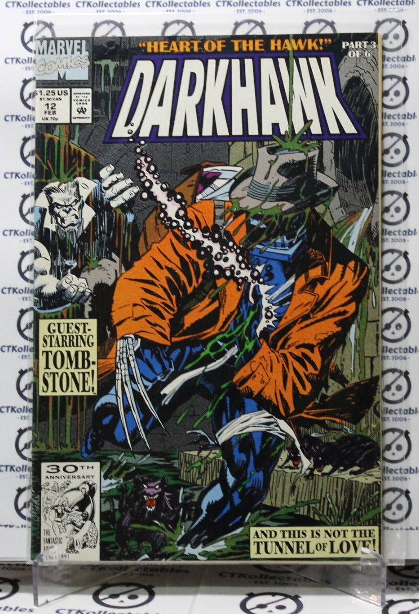 DARKHAWK # 12 MARVEL  COMIC BOOK 1991 TOMB-STONE