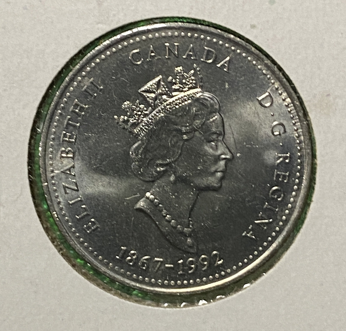 CANADIAN 1992 BRITISH COLUMBIA Queen Elizabeth II  25 CENTS QUARTER COIN AU / UNC CONDITION