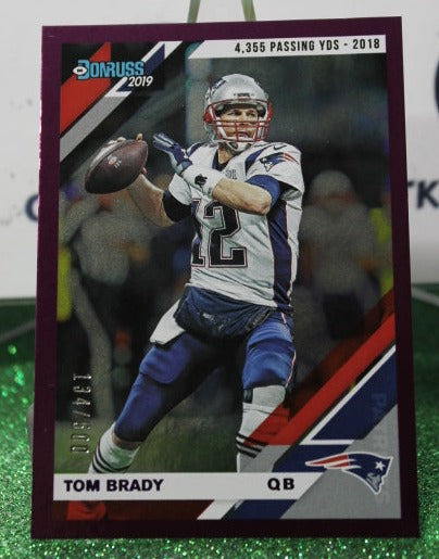 2019 PANINI DONRUSS TOM BRADY # 162 PURPLE 134/500 NFL NEW ENGLAND PATRIOTS GRIDIRON  CARD