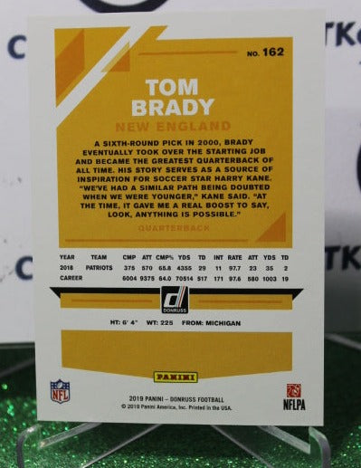 2019 PANINI DONRUSS TOM BRADY # 162 PURPLE 134/500 NFL NEW ENGLAND PATRIOTS GRIDIRON  CARD