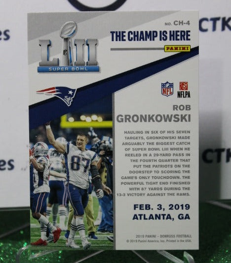 2019 PANINI DONRUSS ROB GRONKOWSKI # CH-4 NFL NEW ENGLAND PATRIOTS GRIDIRON  CARD