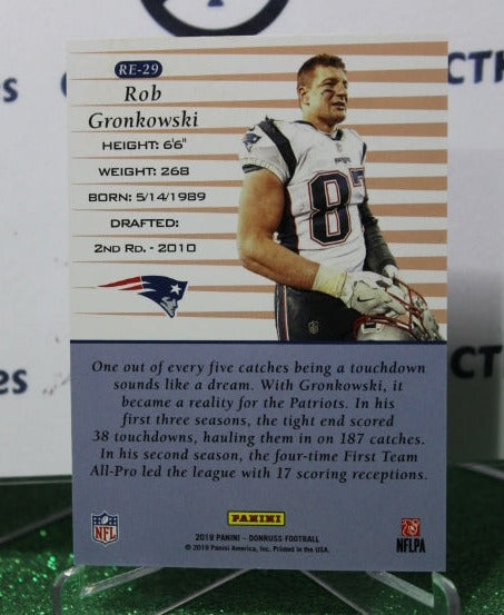 2019 PANINI DONRUSS ROB GRONKOWSKI # RE-29 NFL NEW ENGLAND PATRIOTS GRIDIRON  CARD