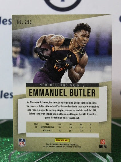 2019 PANINI PRESTIGE EMMANUEL BUTLER # 295 ROOKIE NFL NEW ORLEANS SAINTS GRIDIRON  CARD