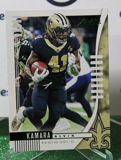 2019 PANINI ABSOLUTE ALVIN KAMARA # 77 GREEN NFL NEW ORLEANS SAINTS GRIDIRON  CARD